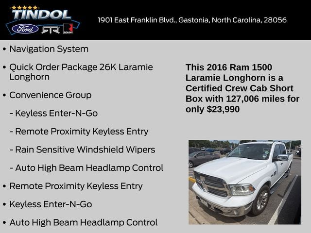 2016 RAM 1500 Laramie Longhorn