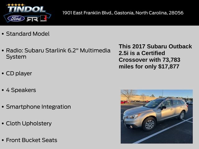 2017 Subaru Outback 2.5i