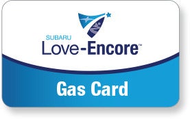 Subaru Love Encore gas card image with Subaru Love-Encore logo. | Tindol Subaru in Gastonia NC