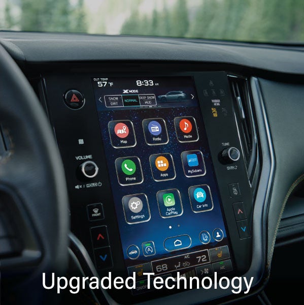 An 8-inch available touchscreen with the words “Ugraded Technology“. | Tindol Subaru in Gastonia NC