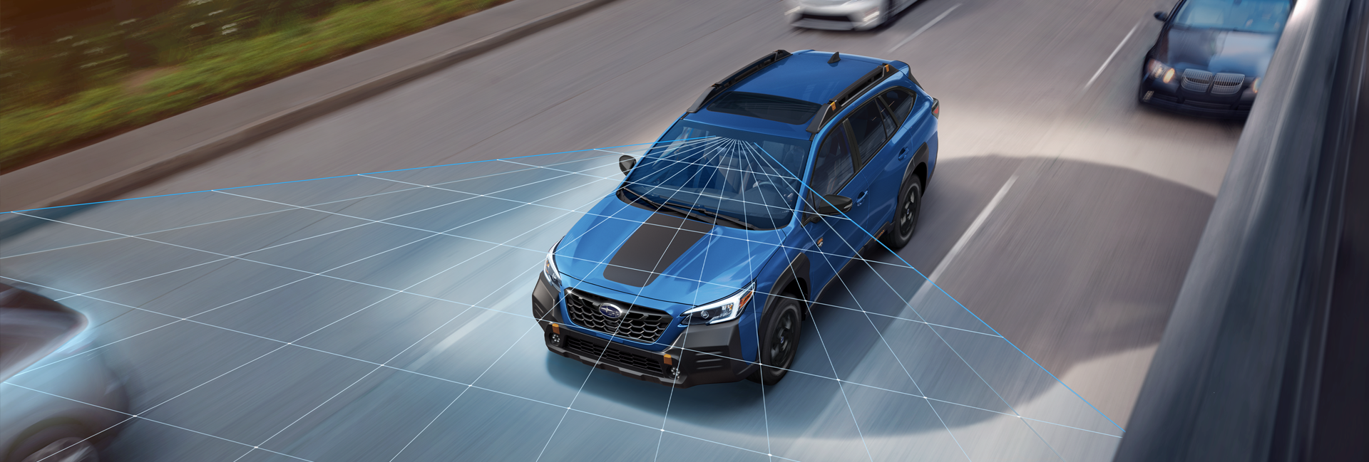 A photo illustration of the EyeSight Driver Assist Technology on the 2023 Outback Wilderness. | Tindol Subaru in Gastonia NC