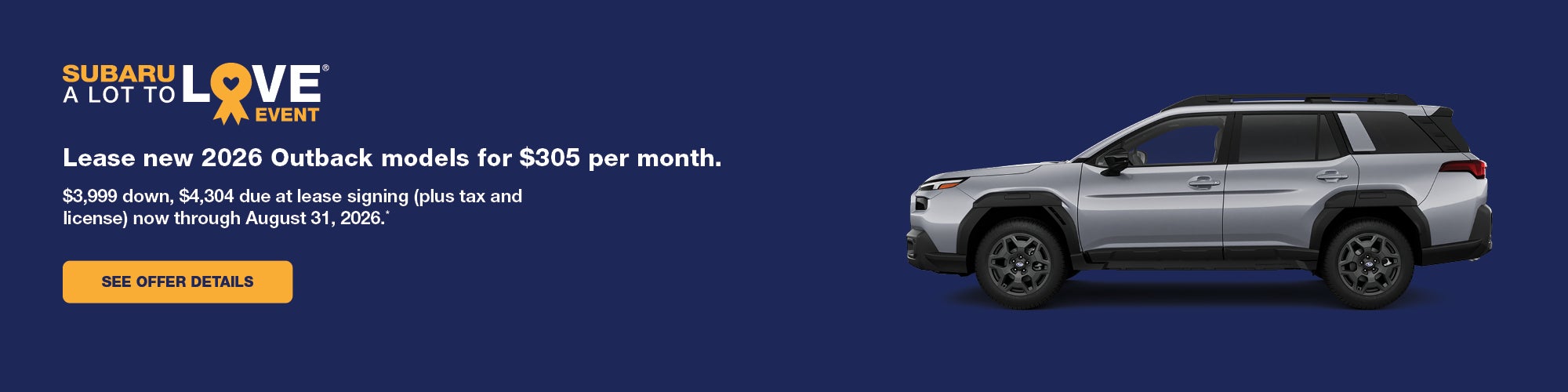New Subaru Outback Lease Offer Gastonia NC
