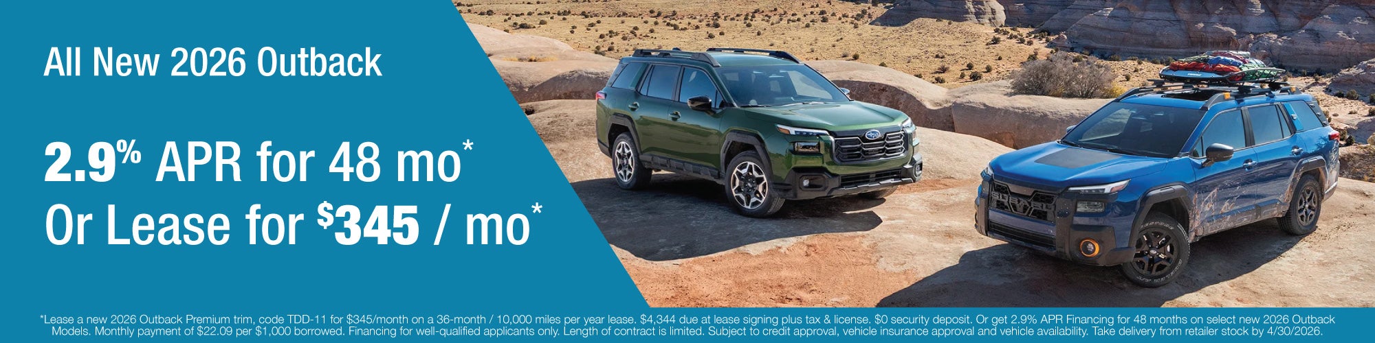 2026 Subaru Outback Special Offers