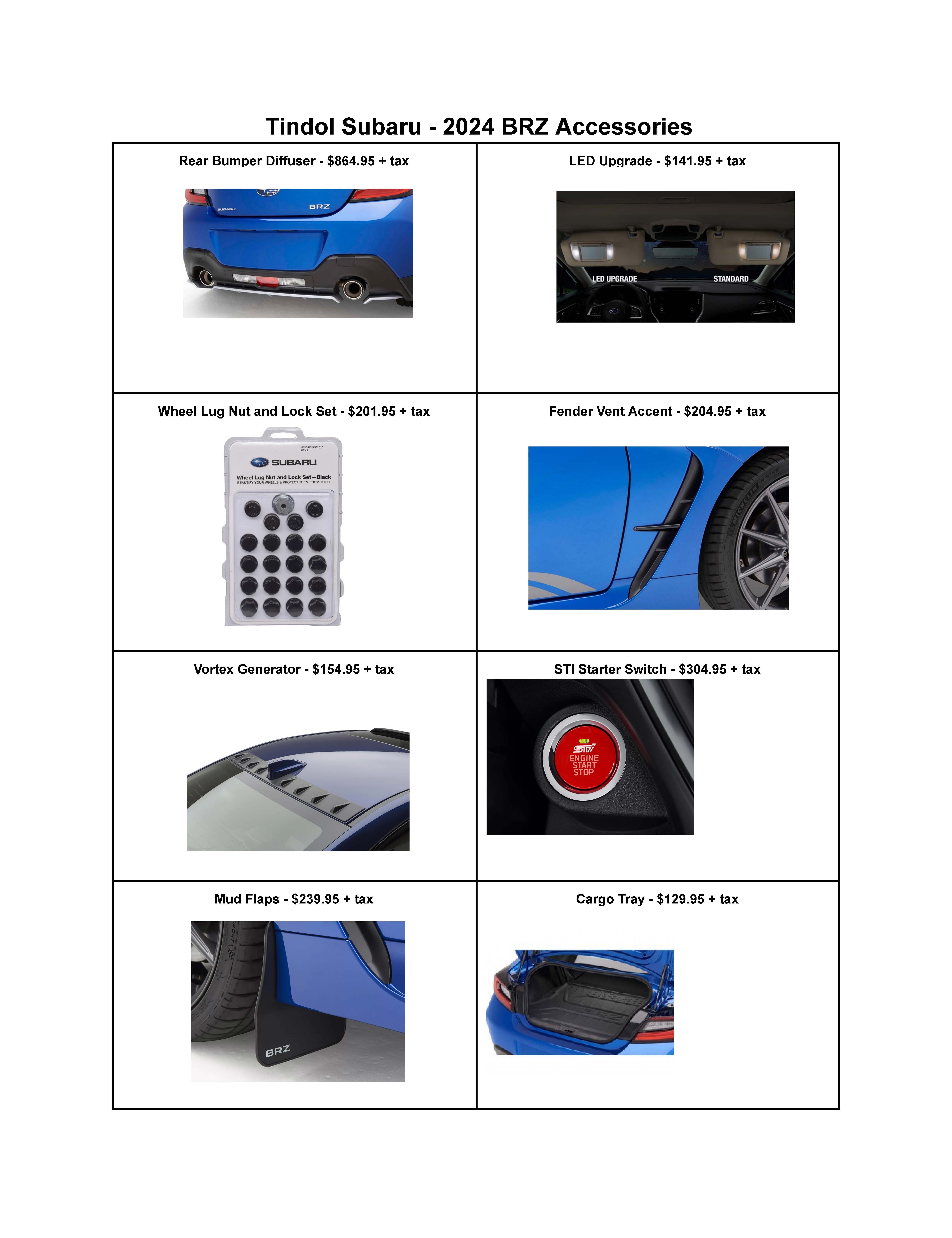 Subaru BRZ Accessories