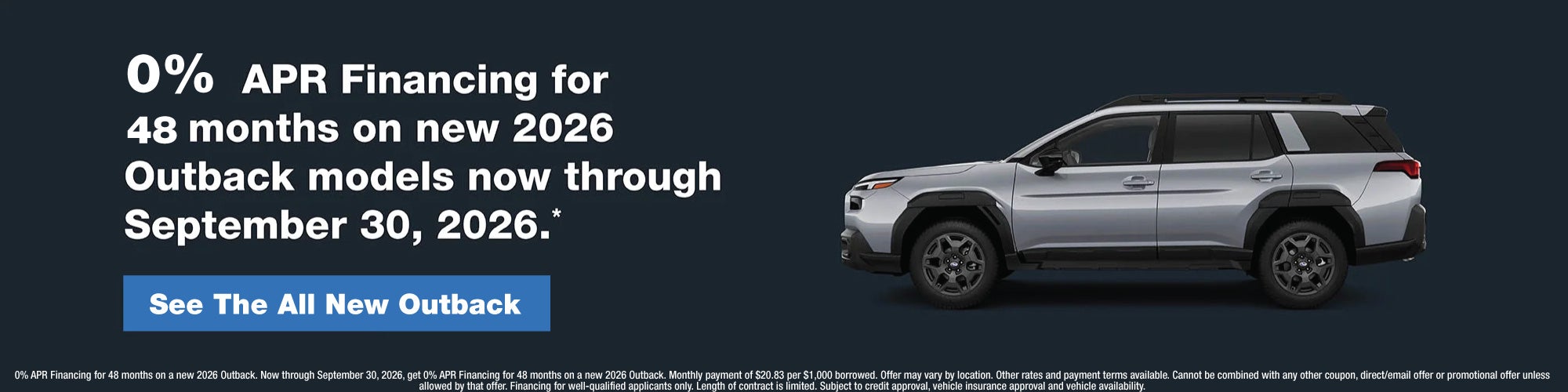 New Subaru Outback Special Offer Gastonia